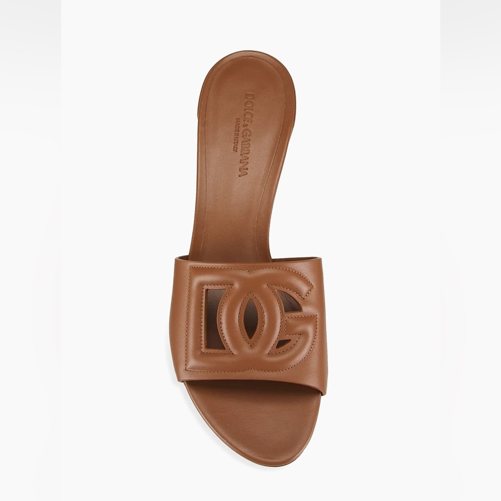 Dolce & Gabbana Interlocking DG 40 Leather Mules